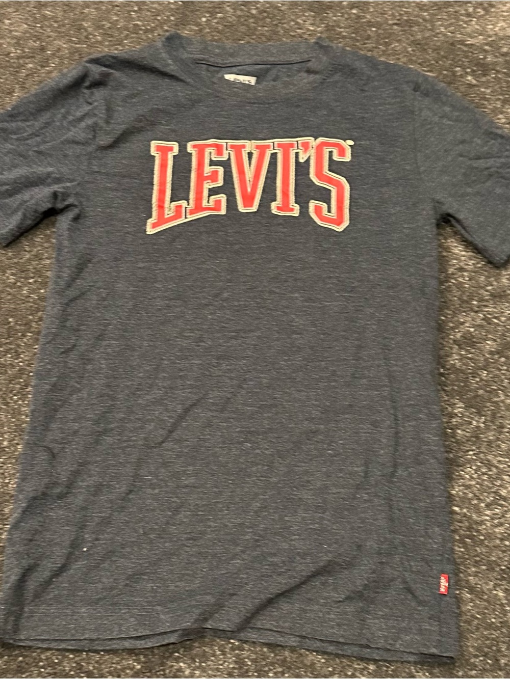 Levi's Short Sleeve Navy Heather Tee with Red Logo